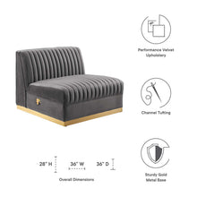 Load image into Gallery viewer, Sanguine Channel Tufted Performance Velvet Modular Sectional Sofa Armless Chair by Modway
