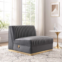 Load image into Gallery viewer, Sanguine Channel Tufted Performance Velvet Modular Sectional Sofa Armless Chair by Modway
