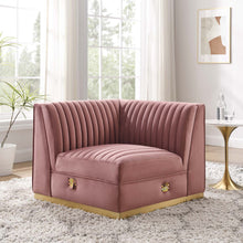 Load image into Gallery viewer, Sanguine Channel Tufted Performance Velvet Modular Sectional Sofa Left Corner Chair by Modway
