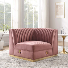 Load image into Gallery viewer, Sanguine Channel Tufted Performance Velvet Modular Sectional Sofa Right Corner Chair by Modway
