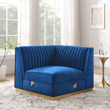 Load image into Gallery viewer, Sanguine Channel Tufted Performance Velvet Modular Sectional Sofa Right Corner Chair by Modway
