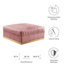 Load image into Gallery viewer, Sanguine Channel Tufted Performance Velvet Modular Sectional Sofa Ottoman by Modway
