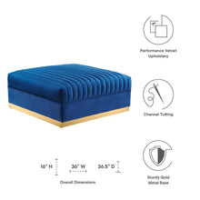 Load image into Gallery viewer, Sanguine Channel Tufted Performance Velvet Modular Sectional Sofa Ottoman by Modway
