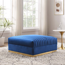 Load image into Gallery viewer, Sanguine Channel Tufted Performance Velvet Modular Sectional Sofa Ottoman
