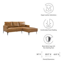 Load image into Gallery viewer, Evermore Right-Facing Vegan Leather Sectional Sofa by Modway
