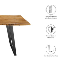 Load image into Gallery viewer, Viggo 74&quot; Live Edge Acacia Wood Dining Table by Modway
