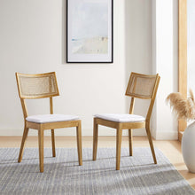 Load image into Gallery viewer, Caledonia Fabric Upholstered Wood Dining Chair Set of 2 by Modway

