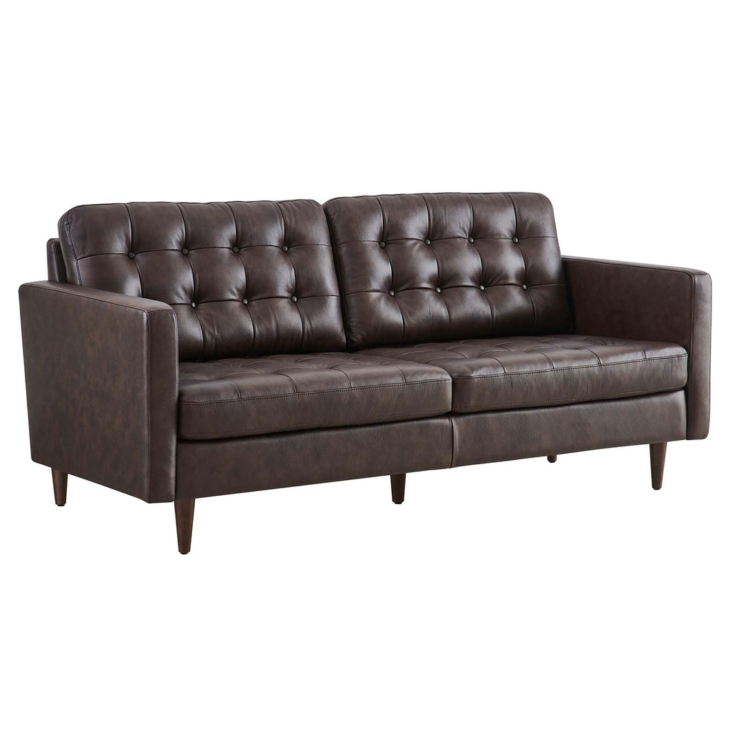 Exalt Tufted Leather Sofa by Modway