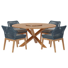 Load image into Gallery viewer, Wellspring 5-Piece Outdoor Patio Teak Wood Dining Set
