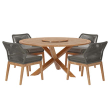 Load image into Gallery viewer, Wellspring 5-Piece Outdoor Patio Teak Wood Dining Set by Modway
