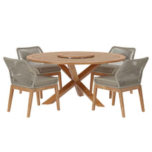 Load image into Gallery viewer, Wellspring 5-Piece Outdoor Patio Teak Wood Dining Set by Modway
