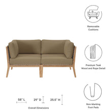 Load image into Gallery viewer, Clearwater Outdoor Patio Teak Wood Loveseat by Modway
