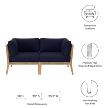 Load image into Gallery viewer, Clearwater Outdoor Patio Teak Wood Loveseat by Modway
