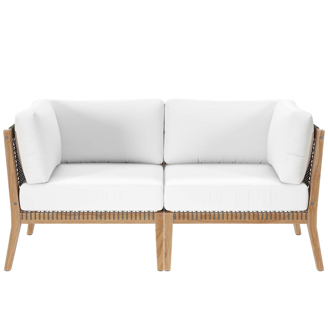 Clearwater Outdoor Patio Teak Wood Loveseat by Modway