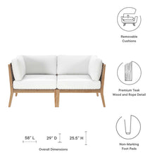 Load image into Gallery viewer, Clearwater Outdoor Patio Teak Wood Loveseat by Modway
