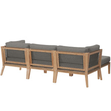 Load image into Gallery viewer, Clearwater 4-Piece Outdoor Patio Teak Wood Sectional Sofa by Modway
