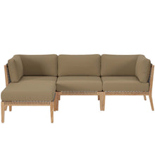 Load image into Gallery viewer, Clearwater 4-Piece Outdoor Patio Teak Wood Sectional Sofa by Modway
