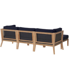Load image into Gallery viewer, Clearwater 4-Piece Outdoor Patio Teak Wood Sectional Sofa by Modway
