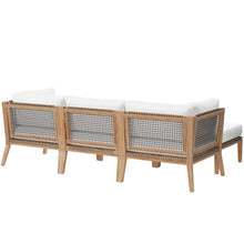 Load image into Gallery viewer, Clearwater 4-Piece Outdoor Patio Teak Wood Sectional Sofa by Modway
