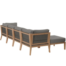 Load image into Gallery viewer, Clearwater 6-Piece Outdoor Patio Teak Wood Sectional Sofa by Modway
