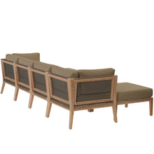 Load image into Gallery viewer, Clearwater 6-Piece Outdoor Patio Teak Wood Sectional Sofa by Modway
