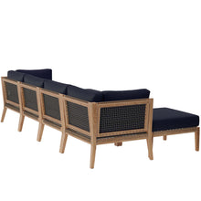 Load image into Gallery viewer, Clearwater 6-Piece Outdoor Patio Teak Wood Sectional Sofa by Modway
