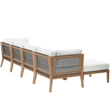 Load image into Gallery viewer, Clearwater 6-Piece Outdoor Patio Teak Wood Sectional Sofa by Modway
