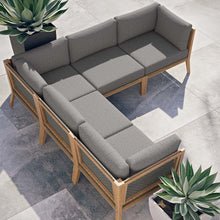 Load image into Gallery viewer, Clearwater 5-Piece Outdoor Patio Teak Wood Sectional Sofa by Modway

