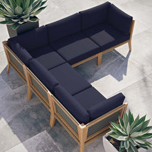 Load image into Gallery viewer, Clearwater 5-Piece Outdoor Patio Teak Wood Sectional Sofa by Modway
