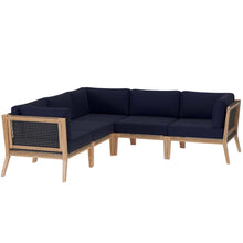 Load image into Gallery viewer, Clearwater 5-Piece Outdoor Patio Teak Wood Sectional Sofa by Modway
