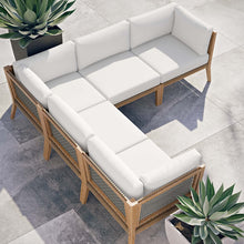 Load image into Gallery viewer, Clearwater 5-Piece Outdoor Patio Teak Wood Sectional Sofa by Modway
