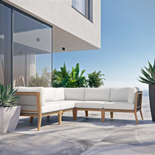 Load image into Gallery viewer, Clearwater 5-Piece Outdoor Patio Teak Wood Sectional Sofa by Modway
