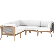 Load image into Gallery viewer, Clearwater 5-Piece Outdoor Patio Teak Wood Sectional Sofa by Modway
