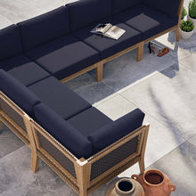 Load image into Gallery viewer, Clearwater 6-Piece Outdoor Patio Teak Wood Sectional Sofa by Modway
