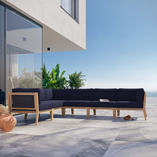 Load image into Gallery viewer, Clearwater 6-Piece Outdoor Patio Teak Wood Sectional Sofa by Modway
