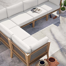 Load image into Gallery viewer, Clearwater 6-Piece Outdoor Patio Teak Wood Sectional Sofa by Modway
