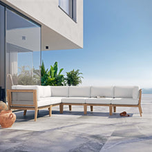 Load image into Gallery viewer, Clearwater 6-Piece Outdoor Patio Teak Wood Sectional Sofa by Modway
