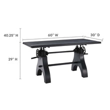 Load image into Gallery viewer, Genuine 60&quot; Crank Adjustable Height Dining Table and Computer Desk by Modway
