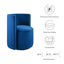 Load image into Gallery viewer, Della Performance Velvet Fabric Swivel Chair by Modway
