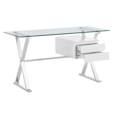 Load image into Gallery viewer, Sector 56&quot; Glass Top Glass Office Desk by Modway
