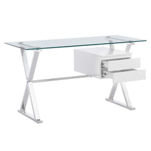 Load image into Gallery viewer, Sector 56&quot; Glass Top Glass Office Desk
