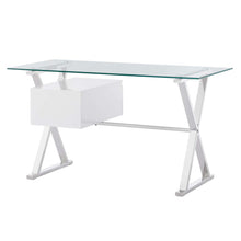 Load image into Gallery viewer, Sector 56&quot; Glass Top Glass Office Desk
