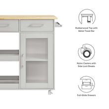 Load image into Gallery viewer, Culinary Kitchen Cart With Towel Bar by Modway
