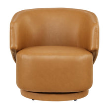 Load image into Gallery viewer, Celestia Vegan Leather Fabric and Wood Swivel Chair by Modway
