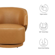 Load image into Gallery viewer, Celestia Vegan Leather Fabric and Wood Swivel Chair by Modway
