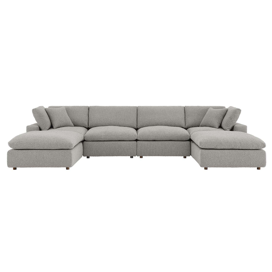 Commix 6-Piece Down Filled Overstuffed Boucle Sectional Sofa by Modway