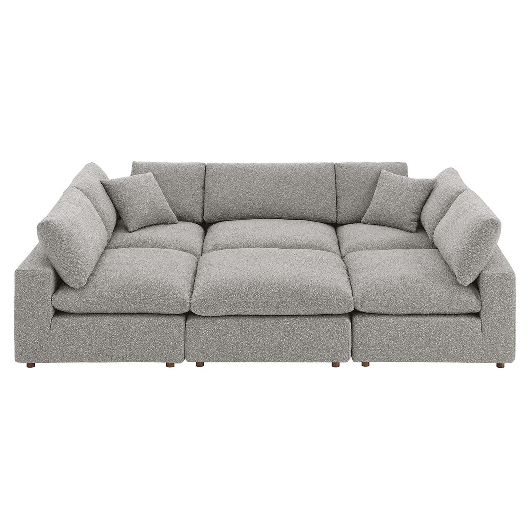 Commix 6-Piece Down Filled Overstuffed Boucle Fabric Sectional Sofa by Modway