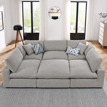 Load image into Gallery viewer, Commix 6-Piece Down Filled Overstuffed Boucle Fabric Sectional Sofa by Modway
