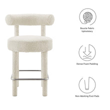 Load image into Gallery viewer, Toulouse Boucle Fabric Counter Stool by Modway
