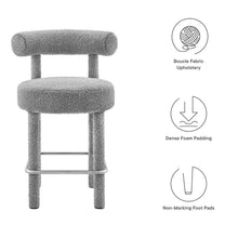 Load image into Gallery viewer, Toulouse Boucle Fabric Counter Stool by Modway

